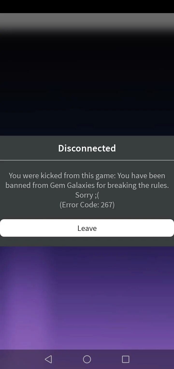 Error ban. Ошибка 267 в РОБЛОКСЕ. Error code 267. Error code 267 Roblox в телефоне. Код ошибки 267 РОБЛОКС.