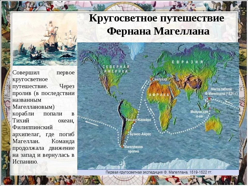 Название океана дал фернан магеллан. Путешествие Фернана Магеллана 1519-1522. Маршрут путешествия Фернана Магеллана. Кругосветное плавание экспедиции Фернана Магеллана. Первое кругосветное путешествие Фернана Магеллана маршрут.