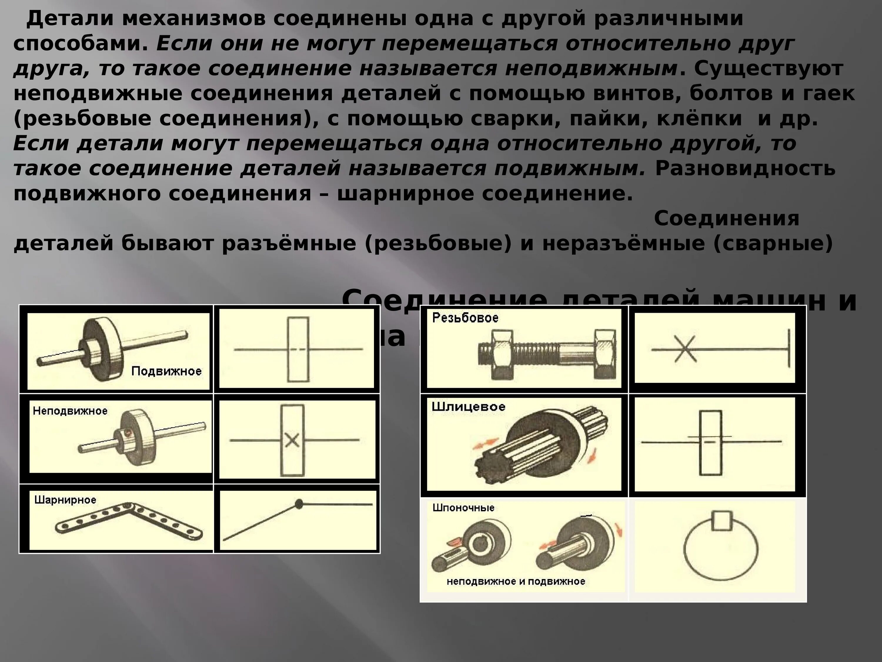 Подвижное соединение примеры. Подвижные и неподвижные соединения деталей 5 класс. Подвижные соединения машин. Подвижные соединения деталей. Примеры подвижный и не подвидных соединенмй.