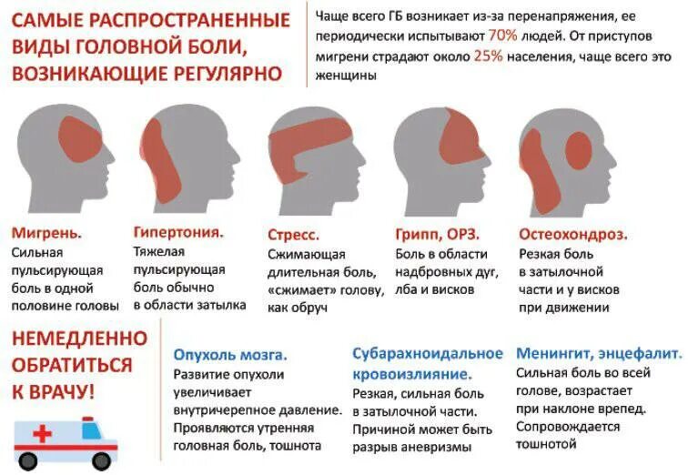 Типы головной боли по локализации. Причины головной боли. Головная боль в затылочной части.