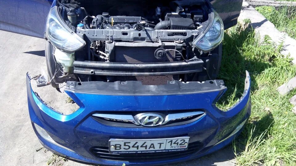 Снять бампер hyundai solaris