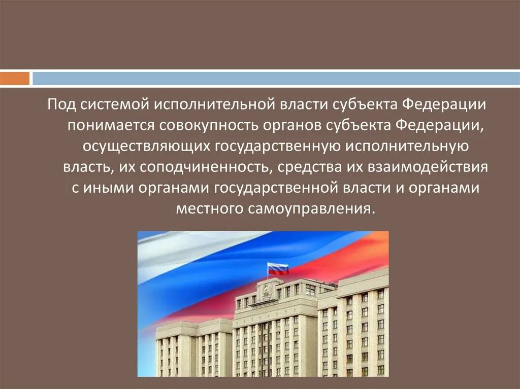 Высшие государственные органы субъектов рф. Правительство РФ федеральный орган исполнительной власти.