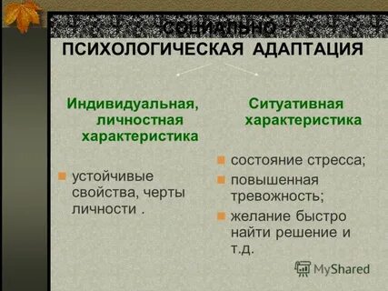 Индивидуальной адаптации