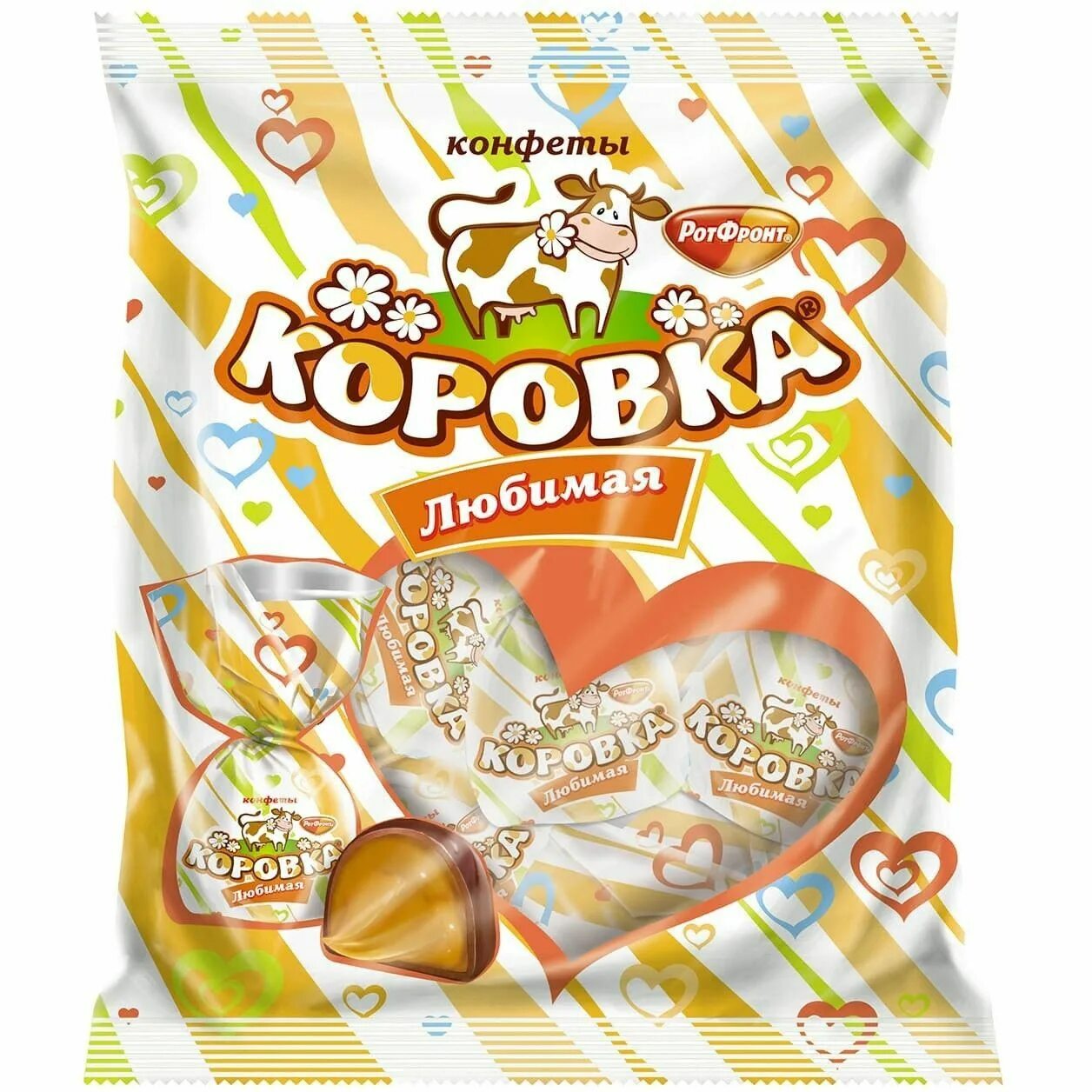 Конфеты рот фронт коровка любимая 250гр. Конфеты рот фронт коровка 250. Конфеты РОТФРОНТ коровка молочная 250гр. Коровка сливочная карамель РОТФРОНТ.