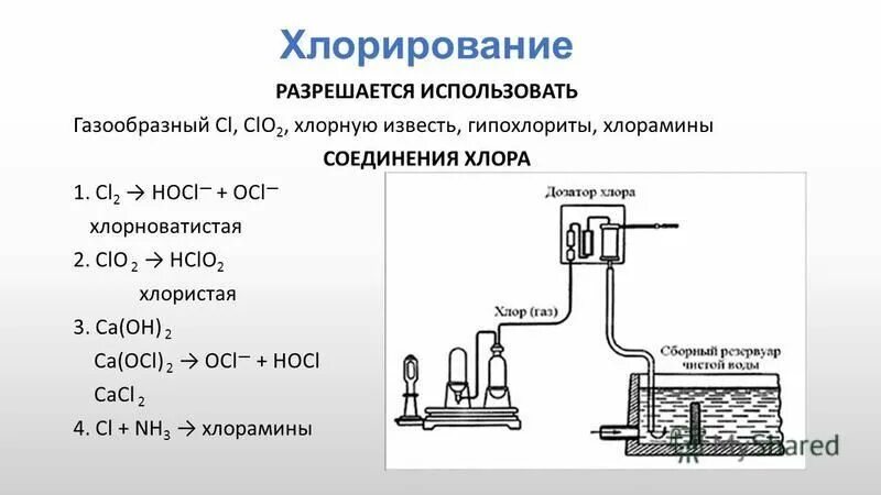 Стадии хлорирования