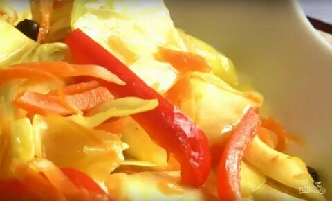 Рецепт капусты маринованной быстрого приготовления с болгарским