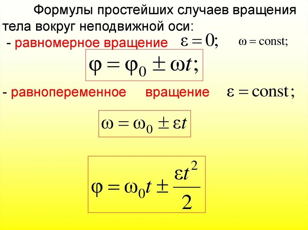 Равномерное вращательное. Вращение вокруг неподвижной оси формулы. Уравнение равномерного вращения. Равнопеременное вращательное движение формулы. Уравнения равномерного и равнопеременного вращения..