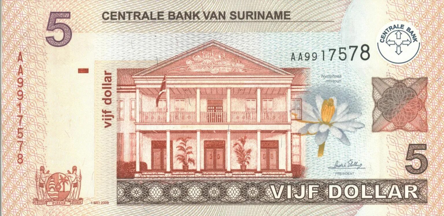 2010 долларов в рублях. Банкноты Суринама. Банкноты Суринам 1 долар 2004 года. Суринамский доллар. 5 Долларов 2004 года.