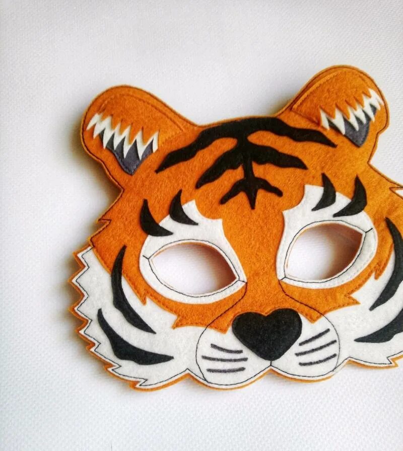 Маска из фетра тигр. Маска карнавальная "тигр". Маска тигренка. Новогодняя маска тигр. Маска тигра белая