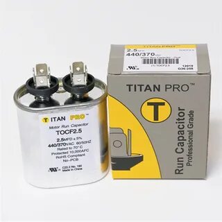 Titan Pro 7.5mfd 370v Oval Electric Motor Run Capacitor Air Conditioning/he...