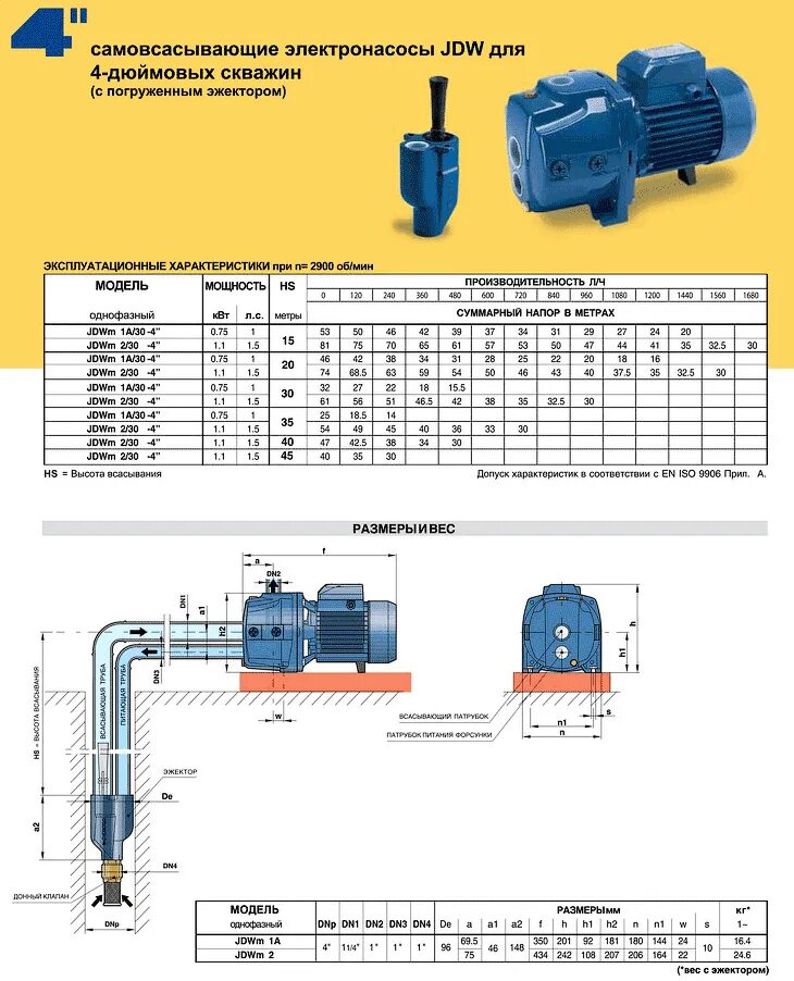 Поверхностный насос Pedrollo JDWM 2. Насосная станция с эжектором с глубиной всасывания 20 метров. Поверхностные насосы для скважин глубина всасывания 30 метров. Насос Педролло с выносным эжектором. Высота подачи воды насосом