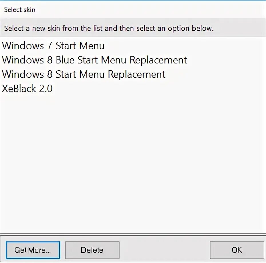 Select window. Window select skin. select skin menu.