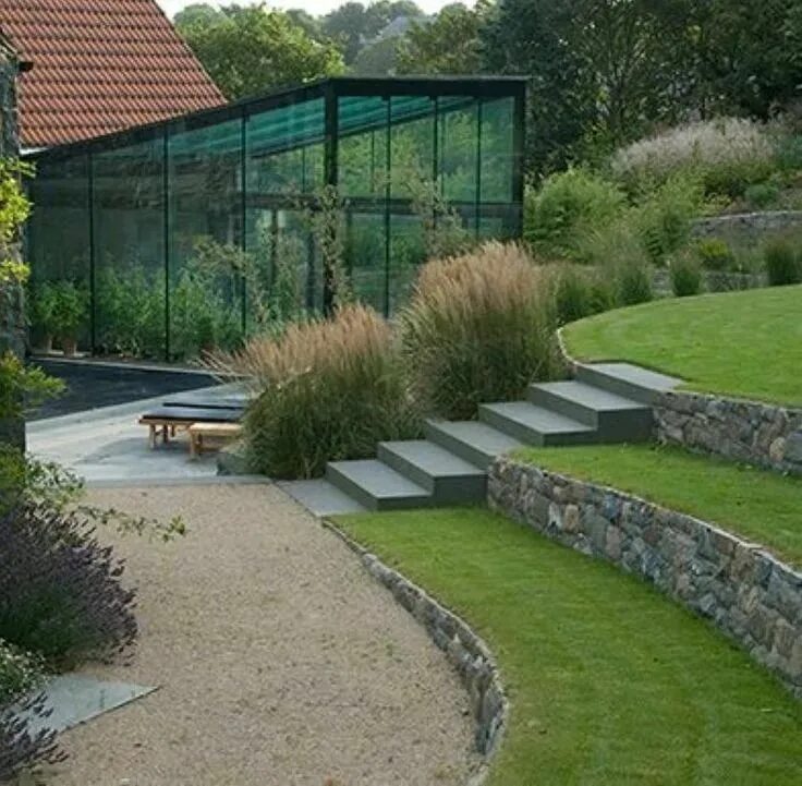 Pin on дача Garden landscape design, Sloped garden, Garden steps