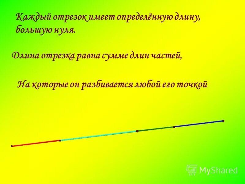 Каждый отрезок имеет определенную длину большую нуля. Больший отрезок имеет большую длину. Каждый отрезок имеет определенную длину большую нуля длина. Больший отрезок имеет большую длину. Больший отрезок имеет большую длину.