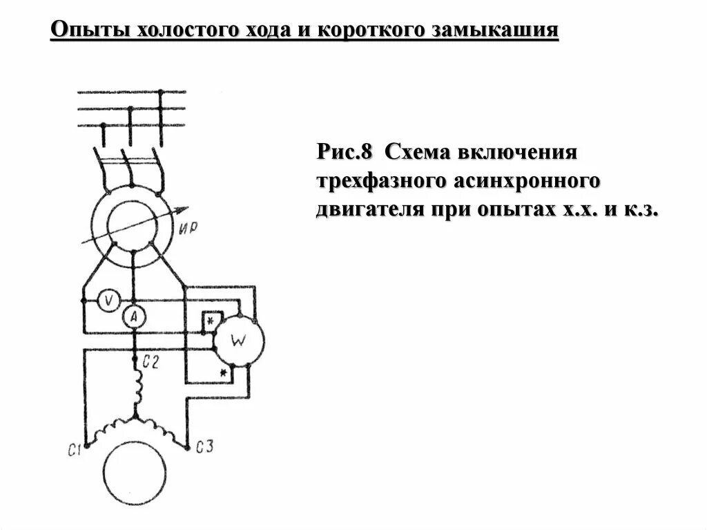 Асинхронный двигатель короткого замыкания. Холостой ход асинхронного двигателя схема. Схема опыта короткого замыкания асинхронного двигателя. Опыт холостого хода асинхронного двигателя. Режим короткого замыкания асинхронного двигателя.