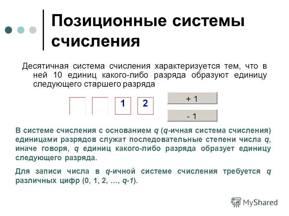 системы счисления.