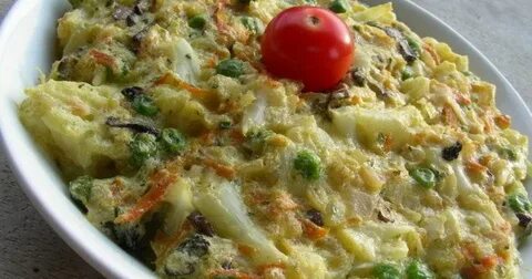 Овощи запеченные в сметане с сыром
