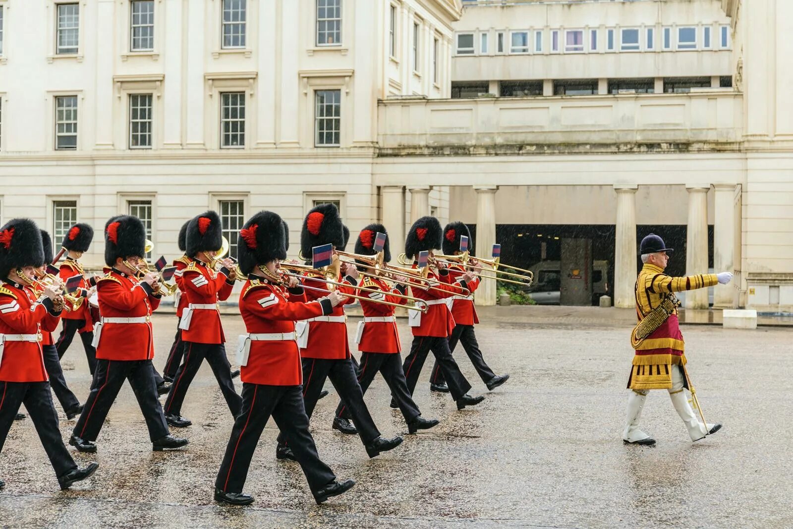 The changing of the guard takes place