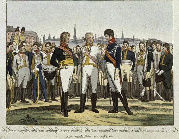 Император 1805 года. Наполеон и александр 1. императора александр i и франц i (австрия). венский конгресс 1814-1815 карикатура. встреча наполеона и александра 1 в 1805.