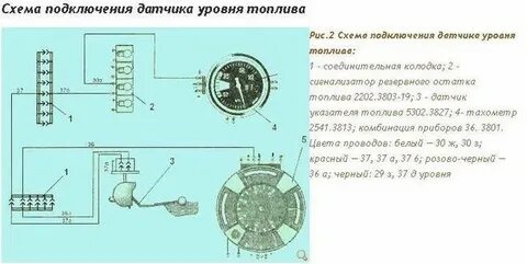 Уровень топлива камаз схема