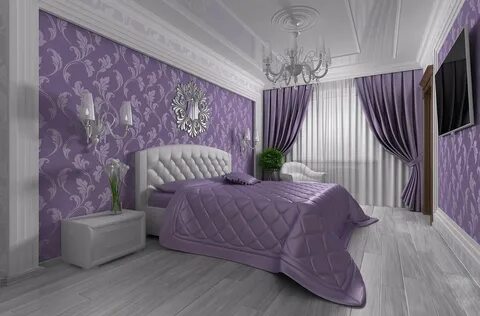 Фиолетовая спальня: 100 фото красивых решений дизайна интерьера
