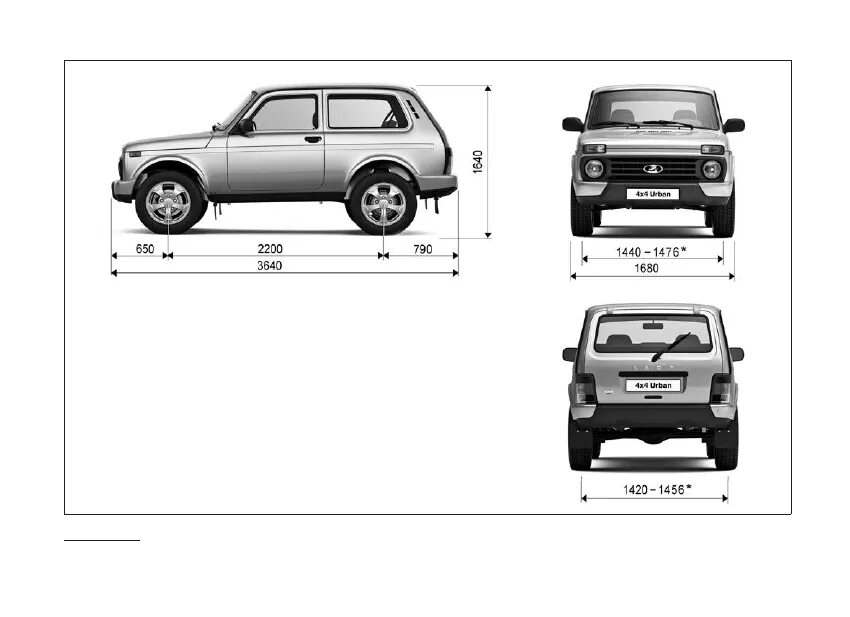 Габариты шевроле нива