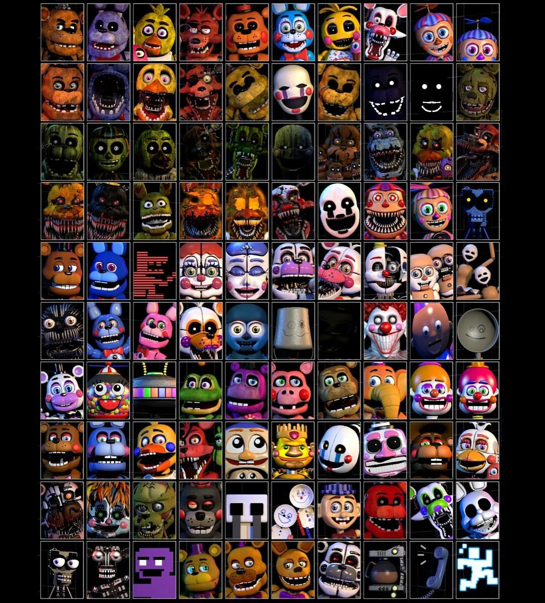 Все аниматроники фнаф 7. Ultimate Custom Night АНИМАТРОНИКИ. ФНАФ ультимейт Custom Night. Фредди ультимейт кастом Найт. FNAF ультимейт кастом Найт.