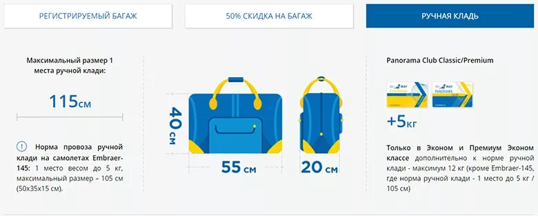 Размер ручной клади аэрофлот эконом габариты