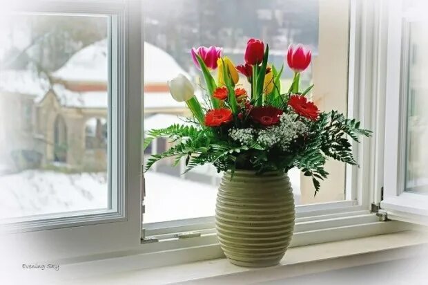 Window Still Life Flowers for algernon, Flower arrangements, Beautiful flowers