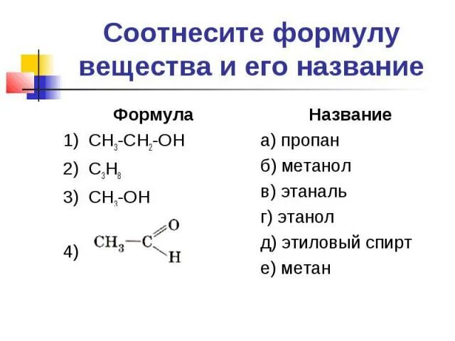 Соотнесите формулу с ее названием. Название вещества формула которого. Соотнесите формулы веществ с их названиями:. К карбоновым кислотам относится вещество формула которого