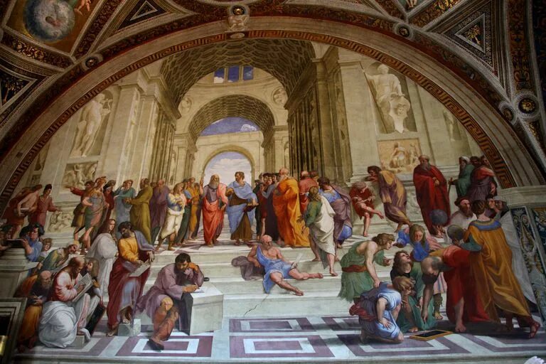 Начало эпоха ренессанса. Афинская школа Рафаэля в Ватикане.