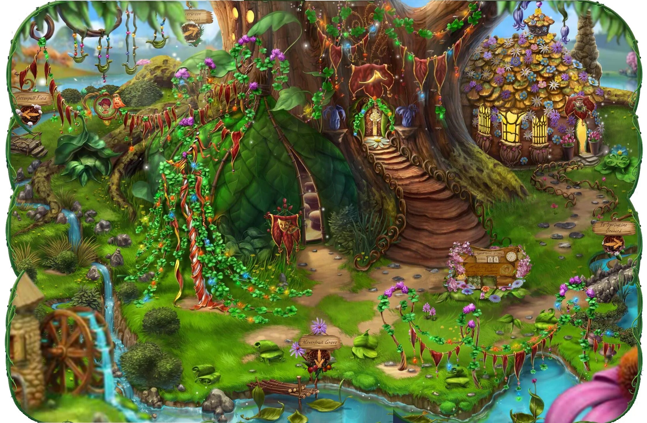 Игра путешествие в лес. Игра Disney Fairies Pixie Hollow. Сказочная Страна. Сказочная Лесная Страна. Сказочное королевство в лесу.