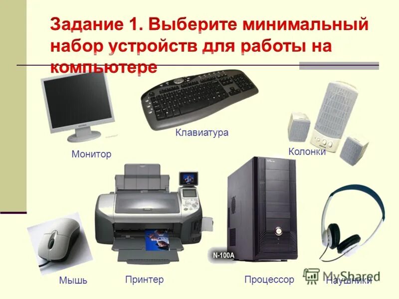 Основные внешние устройства персонального компьютера. Дополнительные устройства компьютера.