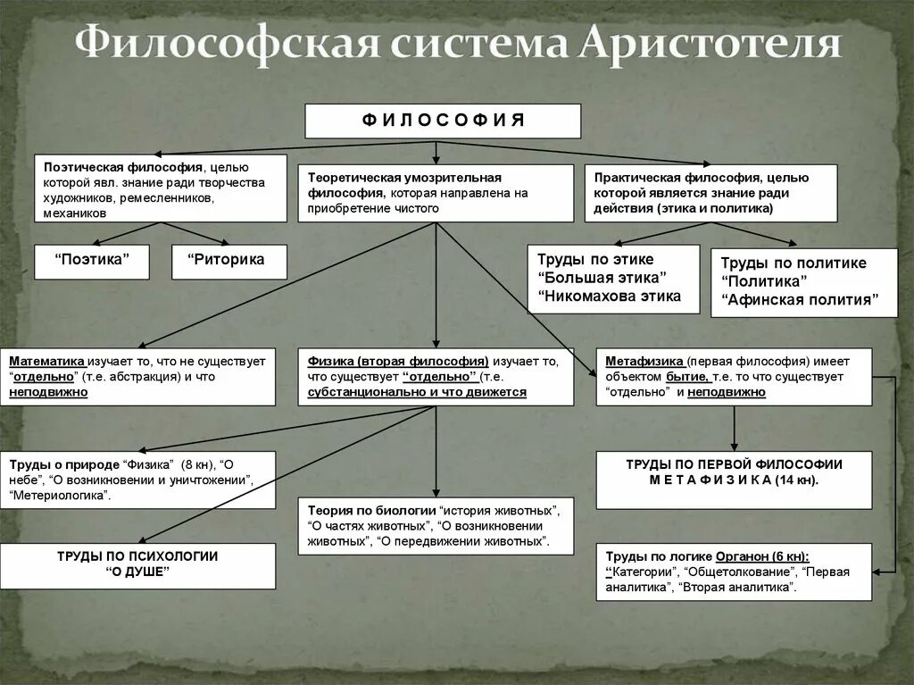 Философия Аристотеля схема. Логическая схема философия Аристотеля. Философ Аристотель основная идея. Классификация наук Аристотеля.