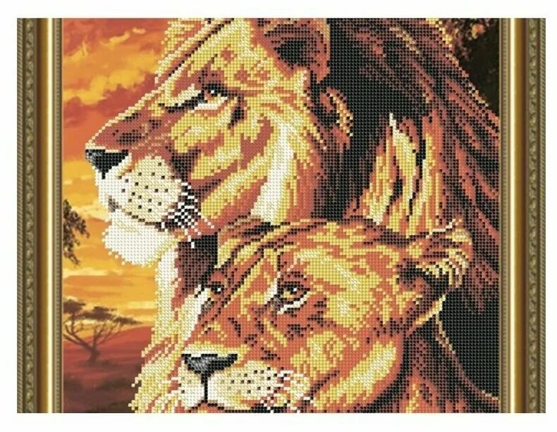 Картины со львом для интерьера. Алмазная мозаика Лев. Набор для вышивки бисером львы. Львица вышивка. Купить лев 25