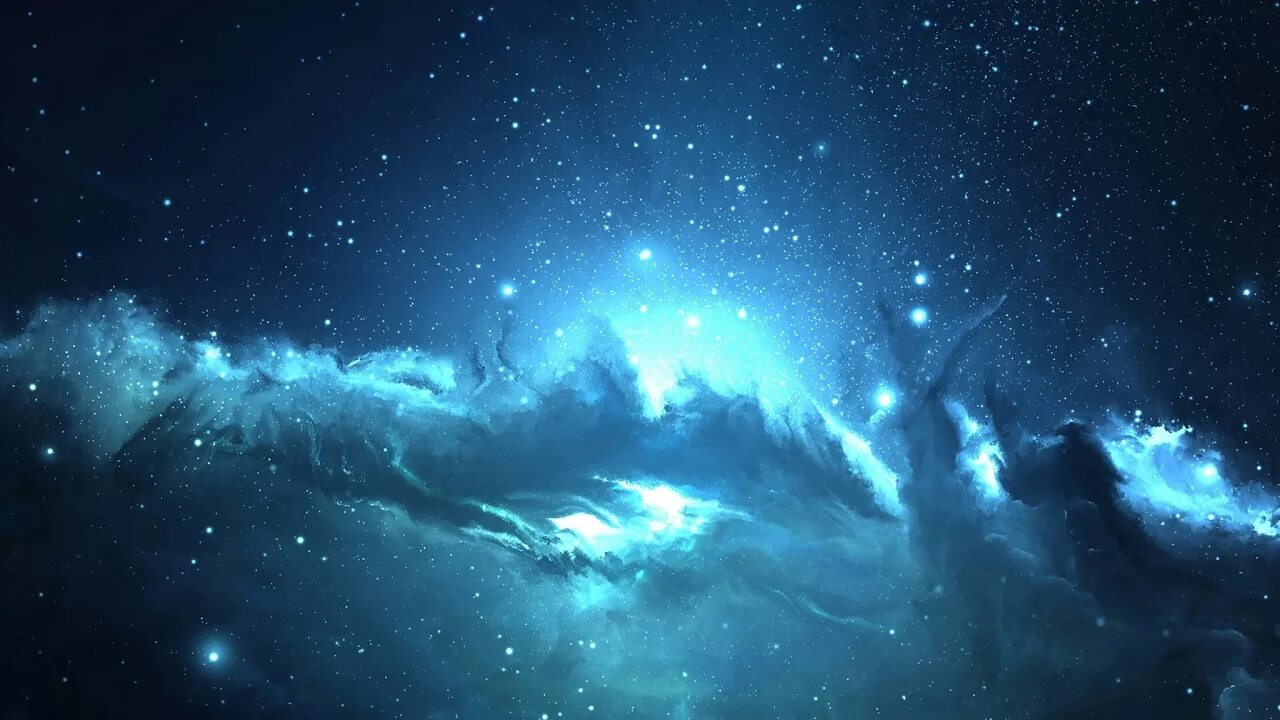 Синий космос. Космос звезды. Космический фон. Абстракция космос. 1024 x 576 для ютуба