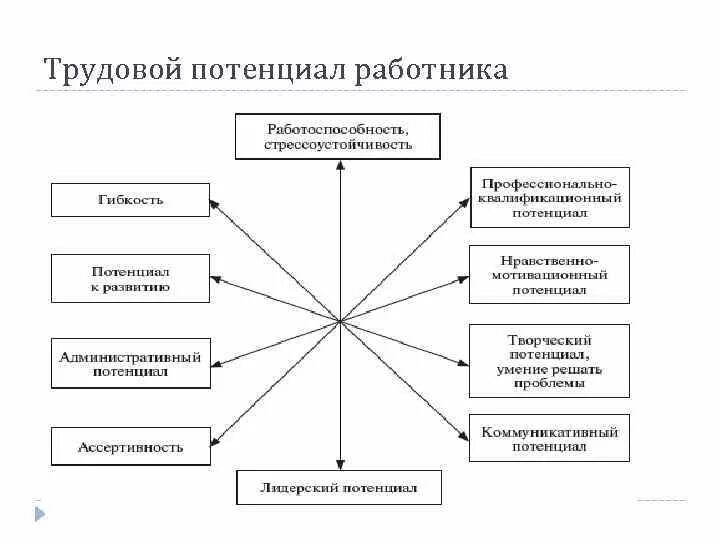 Кадровый потенциал схема. Трудовой потенциал организации схема. Составляющие кадрового потенциала. Принципы управления трудовым потенциалом.