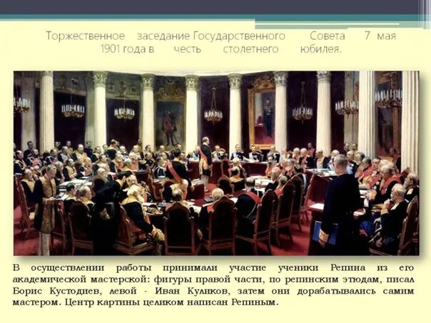 Учреждение государственного совета ответ 1. Торжественное заседание государственного совета 1901 репин. юбилейное заседание государственного совета репин. и. репин «торжественное заседание государственного совета», 1906 г..