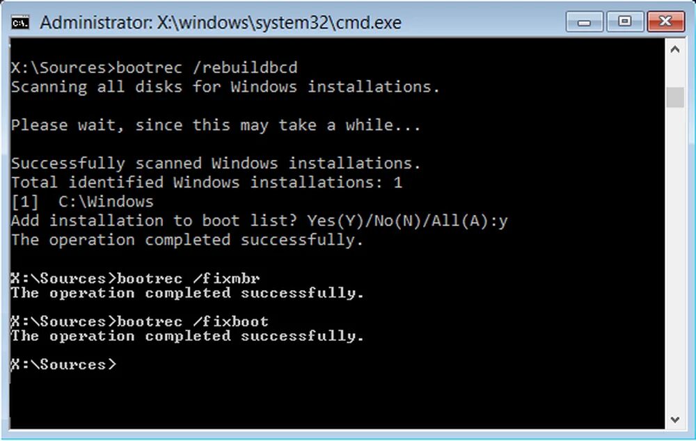Fixboot fixmbr