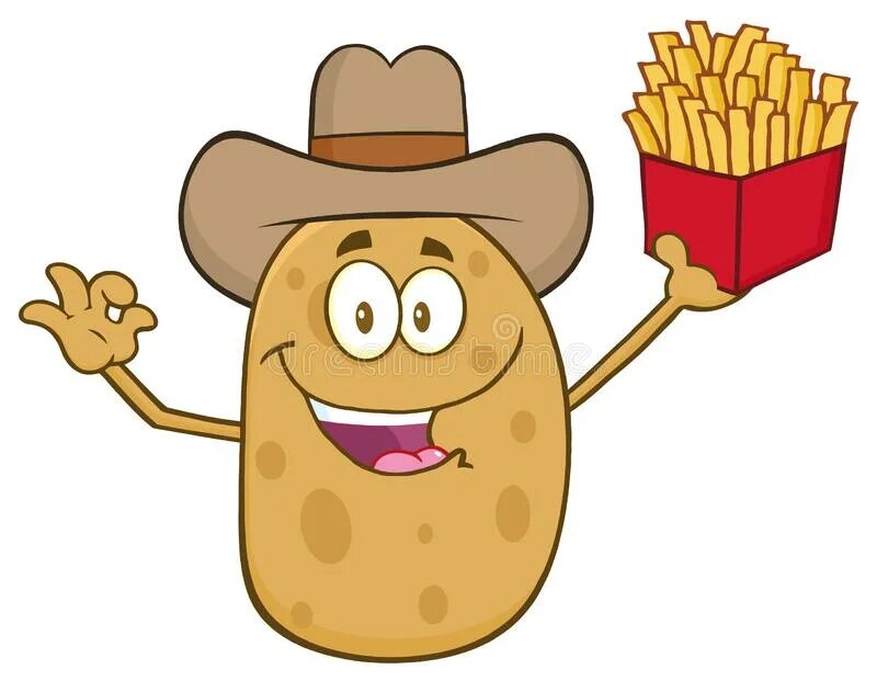 Веселая картошка. Картошка мультяшная. Картошка в шляпе. Картошка иллюстрация. Включи картошка ковбой