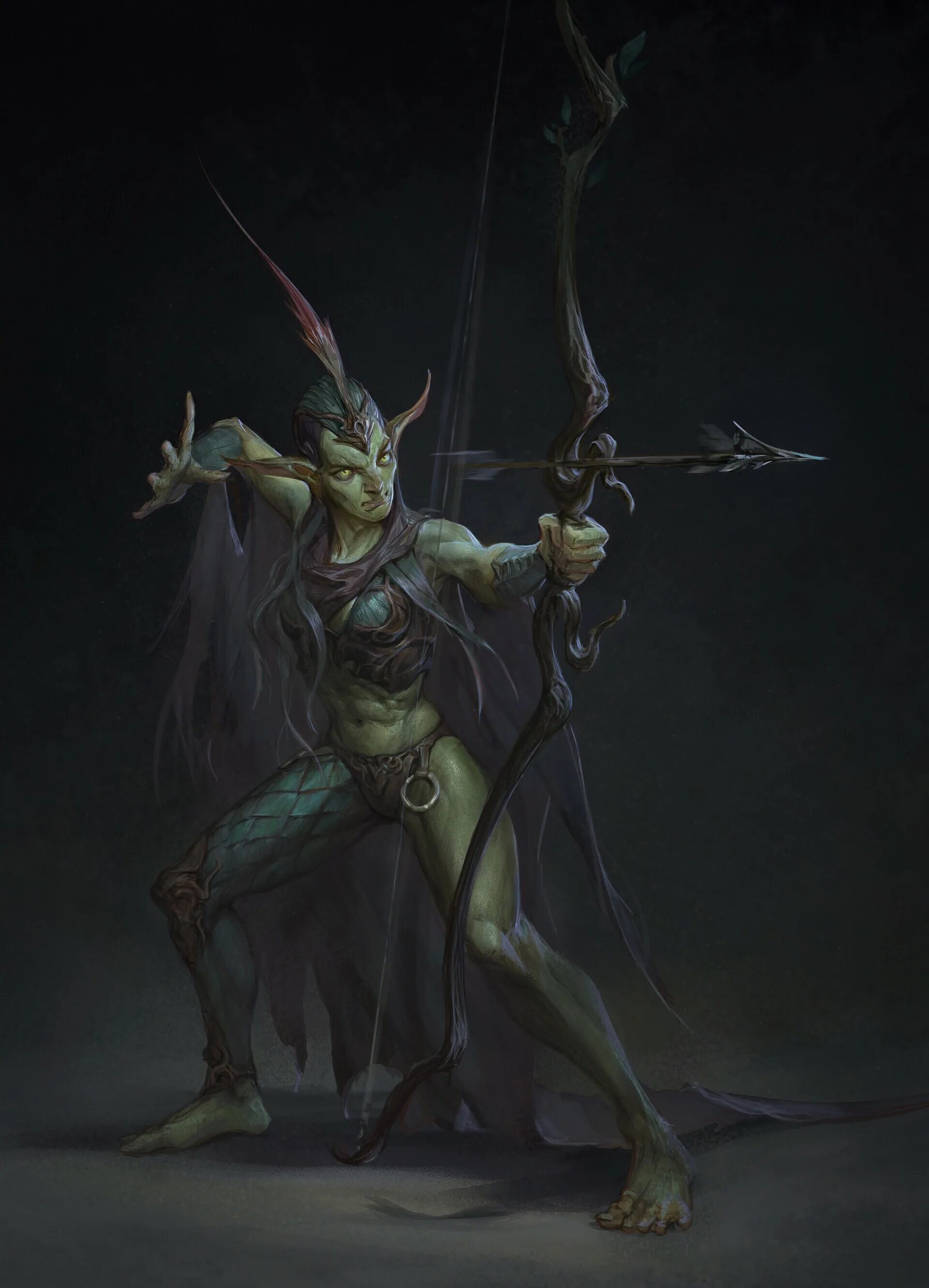 Темные мифические существа. Марилит демон. Монстр эльфы. Эльф монстр. Dongjun lu художник.
