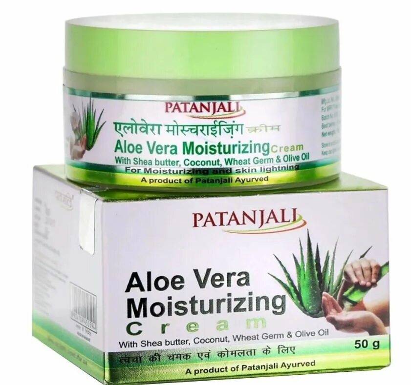 Кремы для лица aloe vera. Patanjali увлажняющий крем для лица, 50 гр. Patanjali Aloevera Moisturizing Cream 50г.