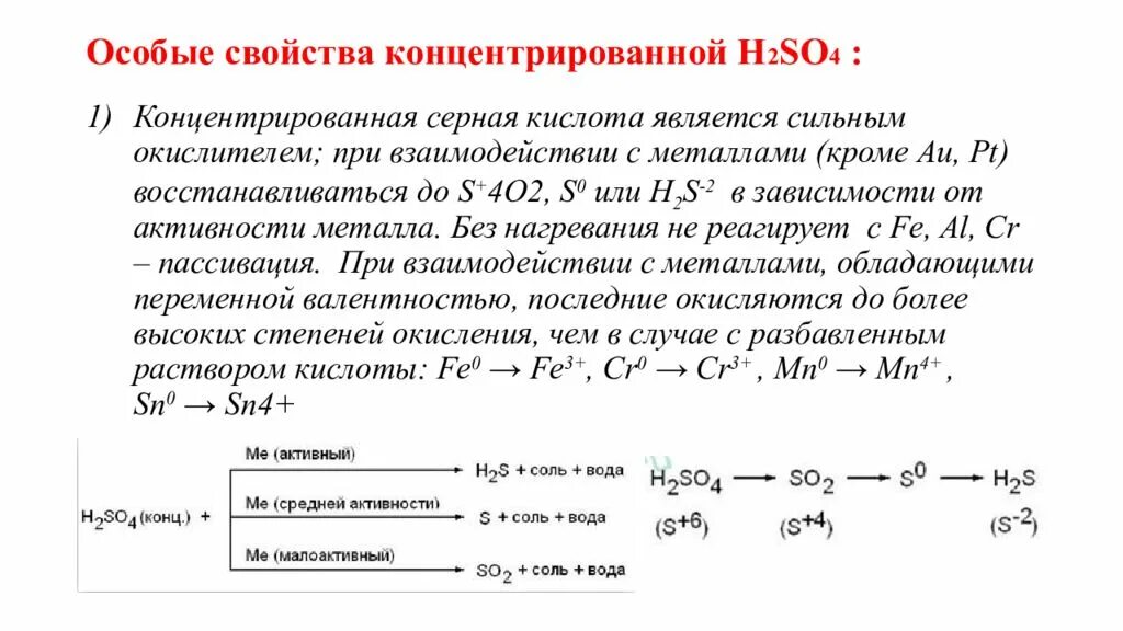 Соединения с концентрированной серной кислотой. Концентрированная серная кислота химические свойства. Особые свойства концентрированной серной кислоты. Окислительные свойства концентрированной серной кислоты. Окислительные свойства концентрированной серной кислоты схема.