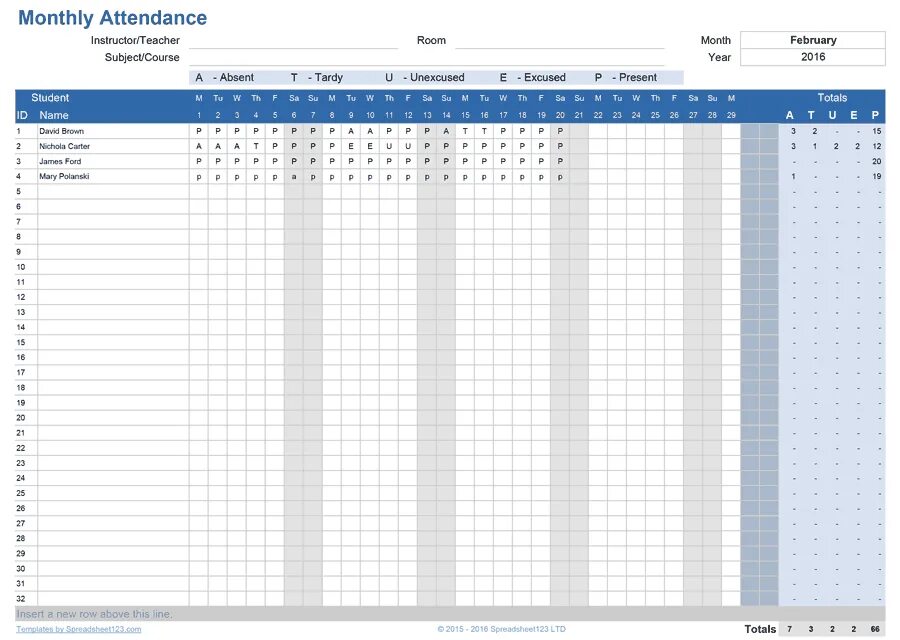 Class attendance. Monthly attendance. monthly attendance sheet. attendance tracker. attendance list.