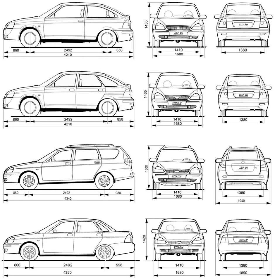 Характеристики салона автомобилей. ВАЗ 2170 чертеж седан. ВАЗ Приора универсал чертеж.