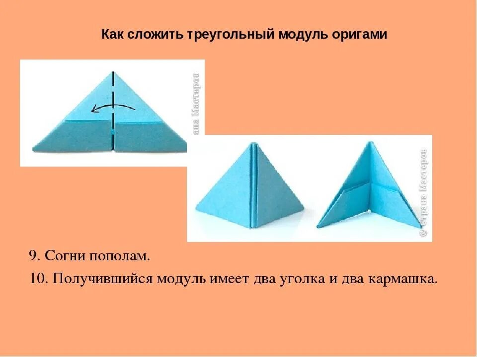 Модули оригами. Треугольный модуль. Оригами треугольник. Треугольный модуль схема.