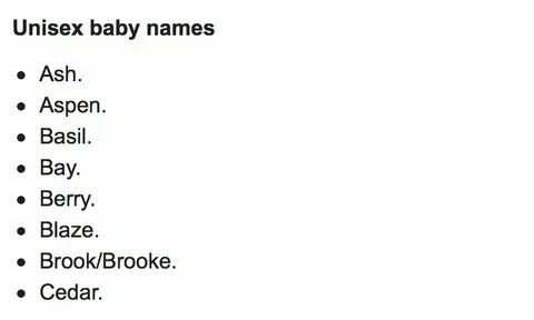 Unisex names