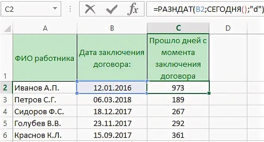 Сколько дней прошло. Функция РАЗНДАТ В excel. Сколько дней прошло с даты. Формула РАЗНДАТ В excel. Сколько прошло с 19 января 2020 дней