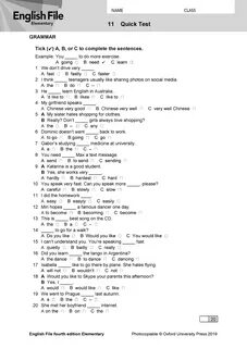 English file 4th edition pre intermediate tests