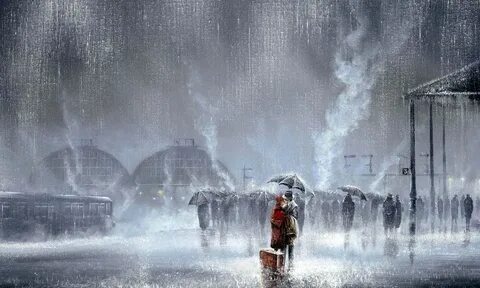 There is raining